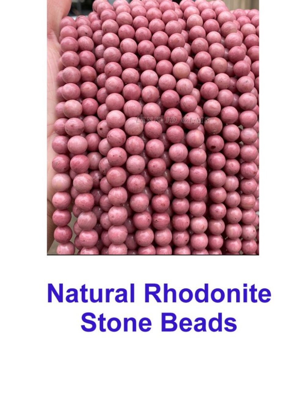 Natural Rhodonite  Stone Beads  15" Strand
